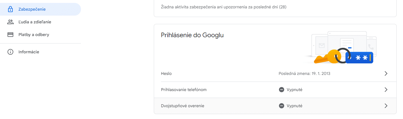 dvojstupnove overenie google